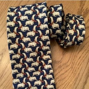 Brooks Brothers Makers Silk Seal Print tie preppy career whimsical fun Dad